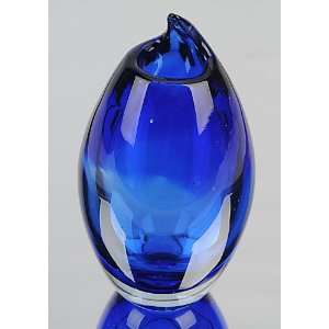 Murano Design Hand Blown Glass Art   Full of Love Big Tummy Royal Blue 