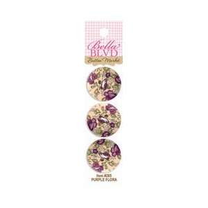   Button Market Designer Buttons, Purple Flora Arts, Crafts & Sewing
