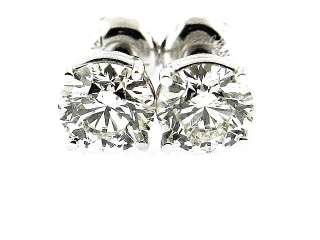 01 CT Round Diamond Stud Earrings VS2/H EGL Cert 14K  