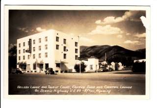 Valleon Lodge Afton Wyoming WY Old RPPC 1940s Postcard Lincoln County 