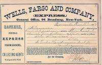 WELLS FARGO & CO. EXPRESS Receipt dated Dec. 13th, 1871 from 