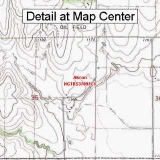  USGS Topographic Quadrangle Map   Akron, Kansas (Folded 