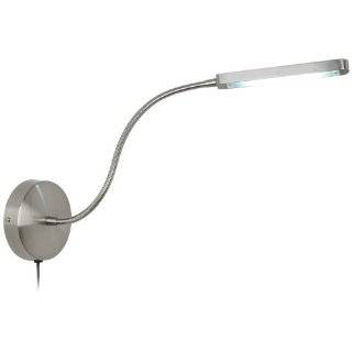 Gooseneck LED Brushed Steel Plug In Wall Light