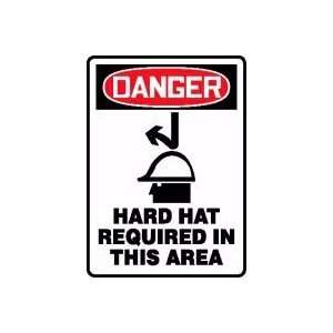  DANGER HARD HAT REQUIRED IN THIS AREA (W/GRAPHIC) 14 x 10 