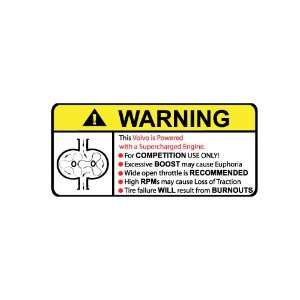  Volvo Supercharger Type II Warning sticker decal 