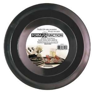  Form & Function 10 1/4 inch Black Plastic Plates 48 Per 
