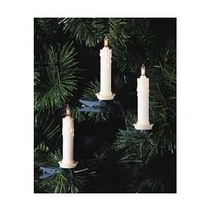  Set of 10 Clip on White Candle Light String Set   Green 