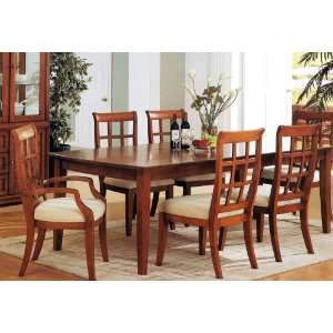  7pc Hyde Park Contemporary Oak Finish Solid Wood Dining 