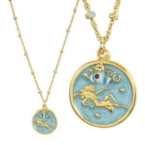  Virgo Enamel Pendant Necklace with Beaded Chain Jewelry