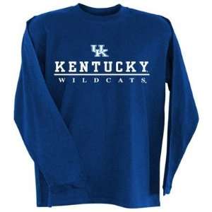  Kentucky Wildcats UK NCAA Royal Long Sleeve T Shirt Xlarge 