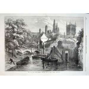 Cam River Dredging St JohnS Bridge Cambridge 1869 