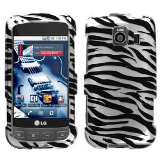 Silver Zebra Hard Case Cover For LG Optimus S (Sprint)  
