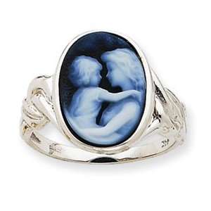    14kt White Gold Everlasting Love 10x14mm Cameo Ring Jewelry
