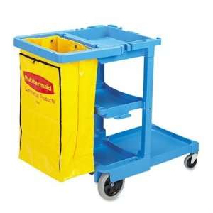  Multi Shelf Cleaning Cart with 3 Shelves in Blue