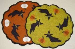 Primitive Crow Witch Penny Rug/Candle Mat Pattern  