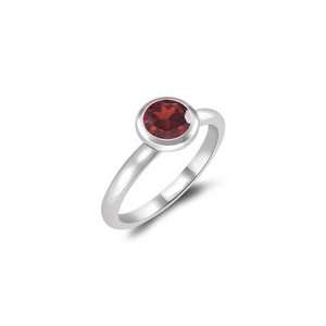  0.64 Cts Garnet Solitaire Ring in 14K White Gold 8.0 