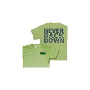 Never Back Down with Field Coach Patch Short Sleeve Tee Adult   Shirts 