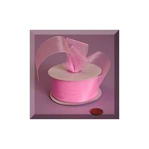  1ea   1/4 X 25yd Pink Shimmer Sheer Organza Ribbon 