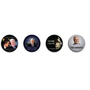  SET OF 4 IN MEMORY TED KENNEDY 3 BUTTON  BEST QUALITY UNION 