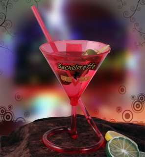 Bachelorette Martini Glass with Straw  