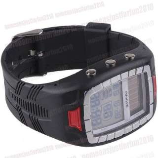 Solar Powered Digital Date Alarm Sport Wrist Watch M395  