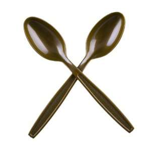  Gold Extra Heavy Weight Plastic Tea Spoons   50 Count (1 