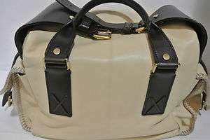Yves St Laurent Cream and Brown Satchel. Retail $1,795.00  