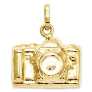  14k Gold 3 D Polished Camera Charm Jewelry