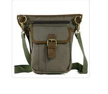 Vintage canvas LAPTOP backpack Travel RUCKSACK military leather army 