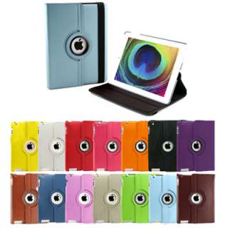 Aqua Blue 360 Rotating Swivel Magnetic Smart Leather Stand Cover Case 