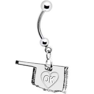  Black State of Oklahoma Belly Ring Jewelry