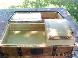 ANTIQUE DOME TOP CHILDS TRUNK DOLL CHEST WITH TRAY  