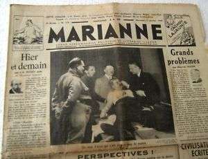 MARIANNE HITLER & STALIN CARICATURE France WW2 Jan 1940  