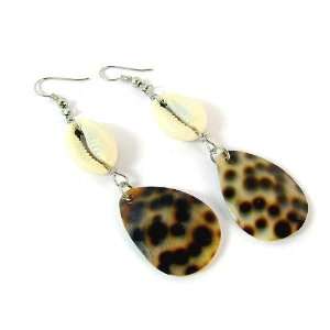   Orgabic Shell Dangle Earrings with Cowrie Shell Decor Jewelry