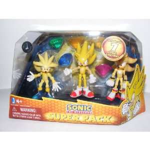Sonic the Hedgehog Action Figure 3Pack Super Silver, Super Sonic Super 