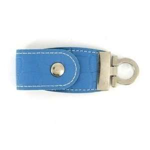  2G Leather Keychain Flash Drive (Blue) Electronics