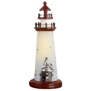  15 Lighted Lighthouse w/Pelican Accent