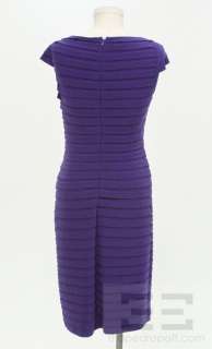 Adrianna Papell Purple Tiered Ruffle Cap Sleeve Dress Size 8  