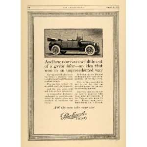  1916 Ad Twin Six Antique Packard Automobiles Price WWI 