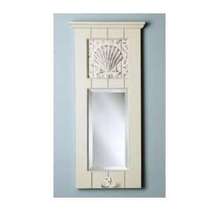  Shell Mirror with Hooks, Scallop 