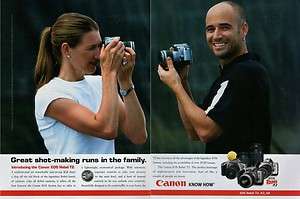   AGASSI & STEFFI GRAF Canon EOS Rebel    2004 Magazine Print Ad /m