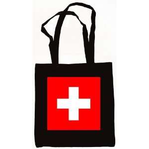 Switzerland Flag Tote Bag Black