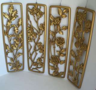   ORNATE FLORAL WALL PLAQUES ( WINTER, SPRING, SUMMER, & FALL )  