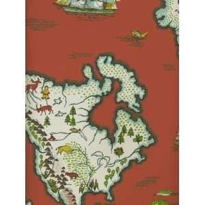   Ralph Lauren Family Places Expedition Novelty Map   Spice LWP62184W