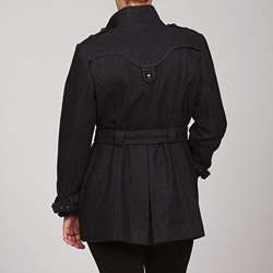 Miss Sixty Womens Plus Size Double Breasted Wool Coat  
