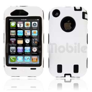   Soft Skin Rubber Silicone Cover For iPhone 3G 3GS White / Black  