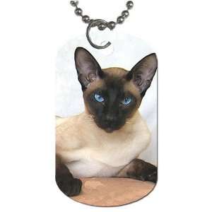 Siamese Cat Dog Tag with 30 chain necklace Great Gift Idea