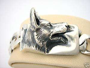 Unique Silver Sterling German Shepherd Dog Bracelet  