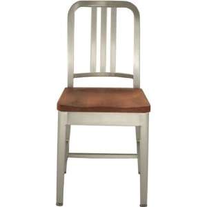  Navy Chair with Natural Wood Seat   Emeco   1104A