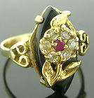 14 KT SOLID YELLOW GOLD RUBY AND DIAMOND RING  